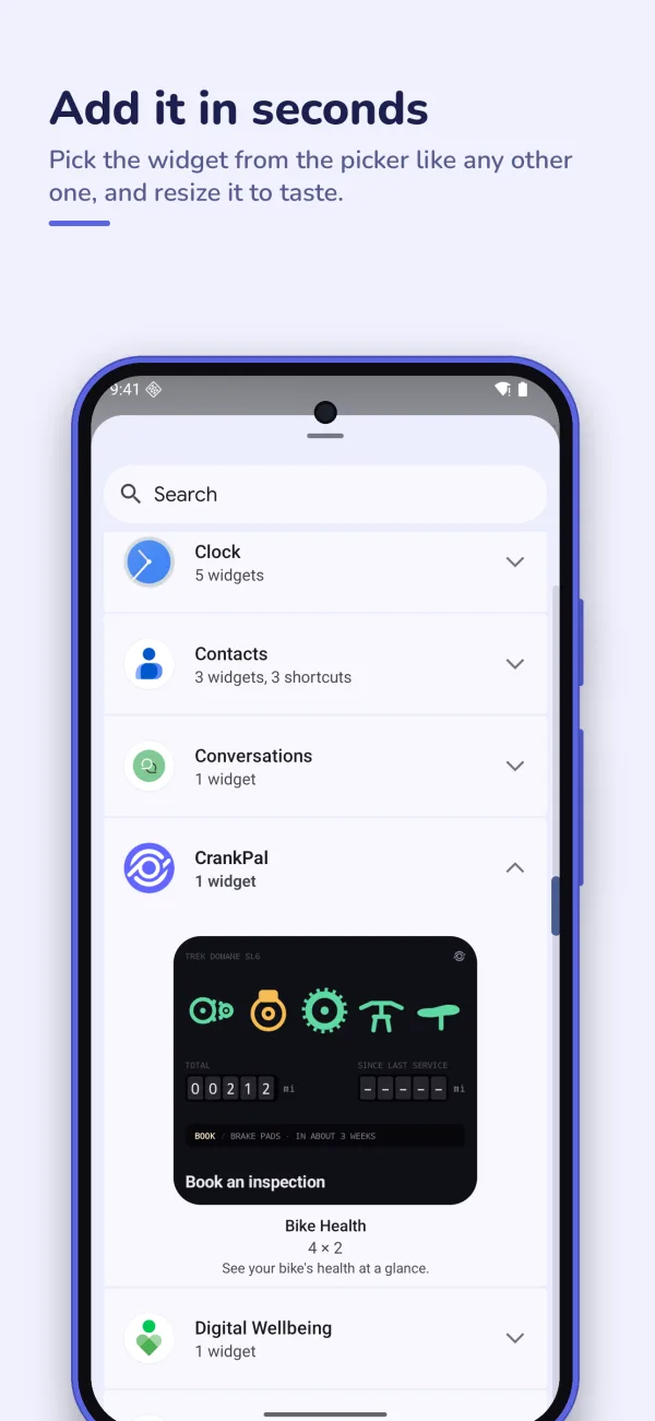 منتقي الأدوات في Android مع أداة CrankPal.